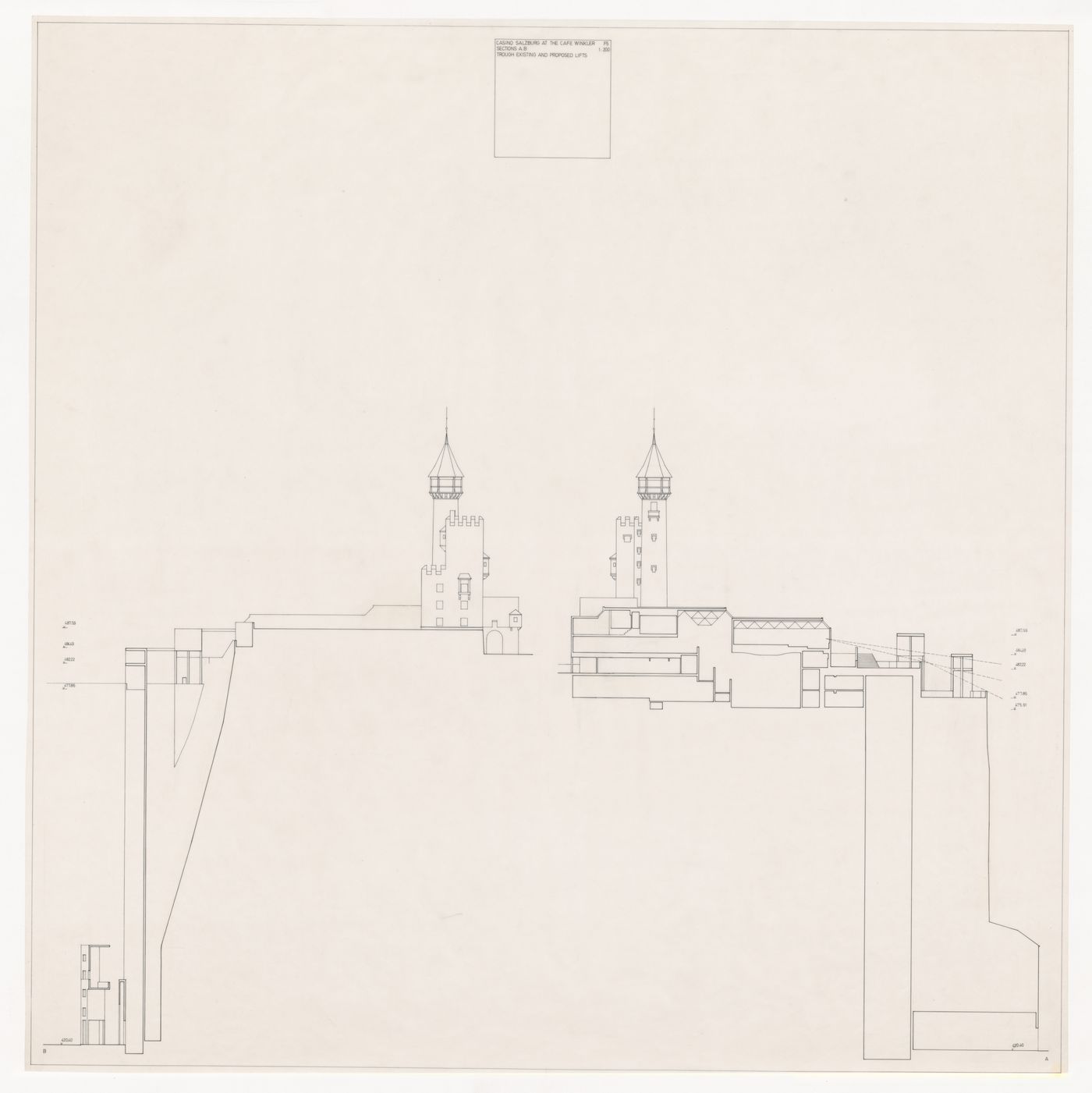 Elevations for Ampliação do Casino e Restaurante Winkler [Winkler Casino and restaurant extension], Salzburg, Austria