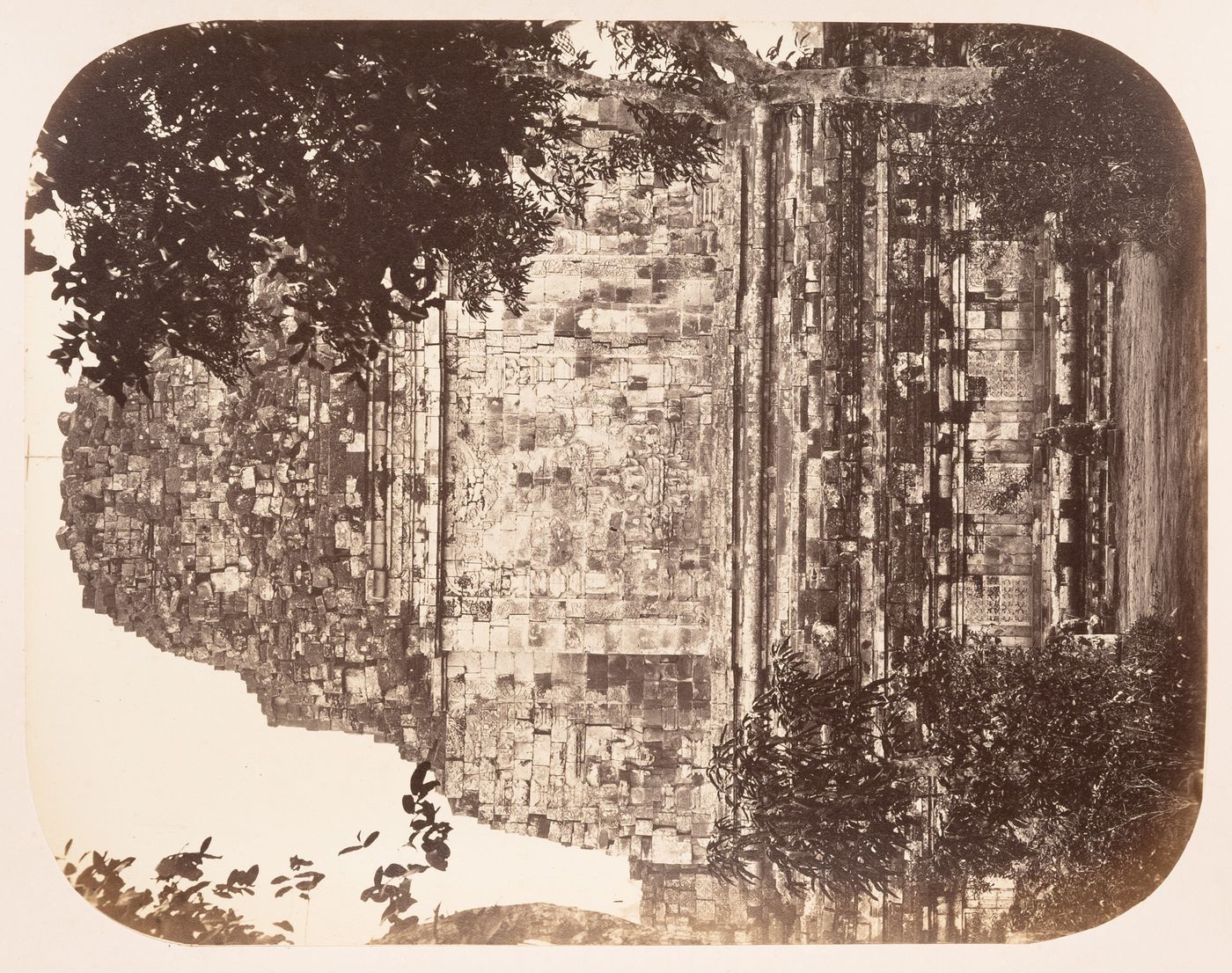 View of the ruins of Mendut Temple (also known as Candi Mendut) showing the main stupa, near Magelang, Indonesia