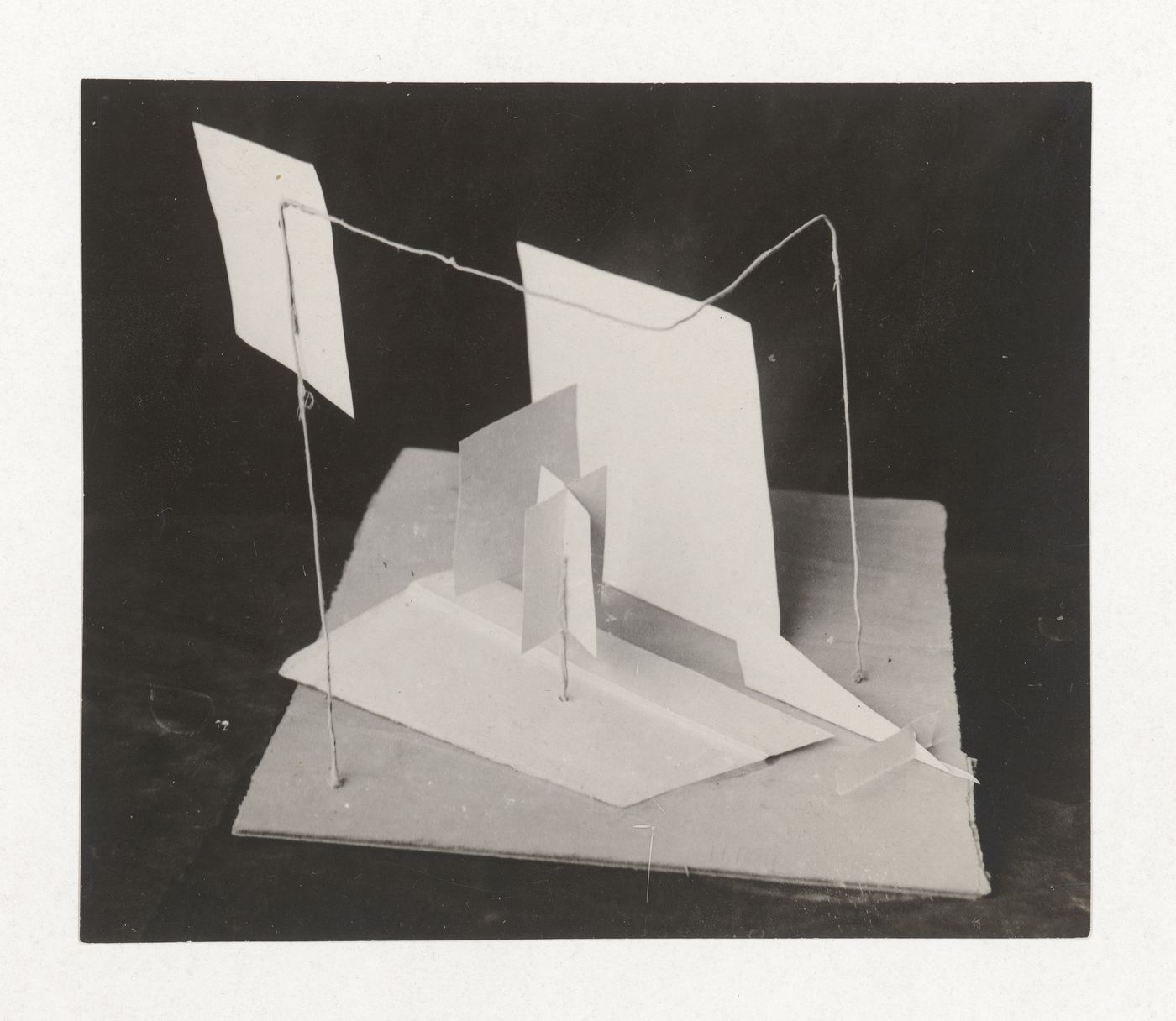 Photograph of a student model by N. Pou [?] on the topic "Deep Frontal Composition" for the "Space" course at the Vkhutemas (Higher State Artistic Technical Studios), Moscow