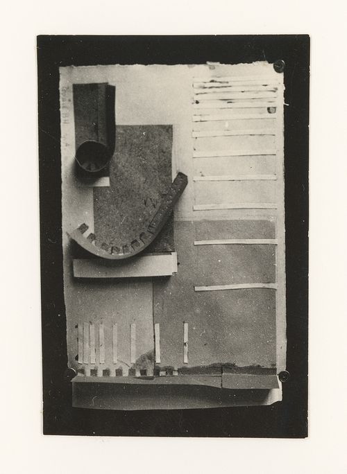 Photograph of a student model on the topic "Complex Composition Showing Combination of Texture, Material and Form of the Frontal Surface" for the "Space" course at the Vkhutemas (Higher State Artistic Technical Studios), Moscow