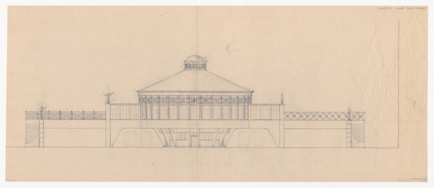 Elevation for Café Viaduct for the reconstruction of the Hofplein (city centre), Rotterdam, Netherlands