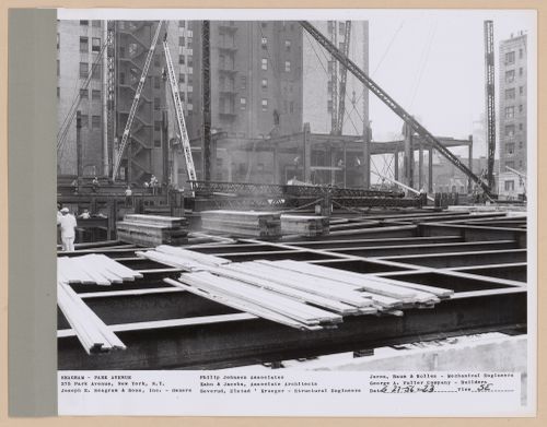 Seagram building under construction, 375 Park avenue, New York, N.Y., south-east view
