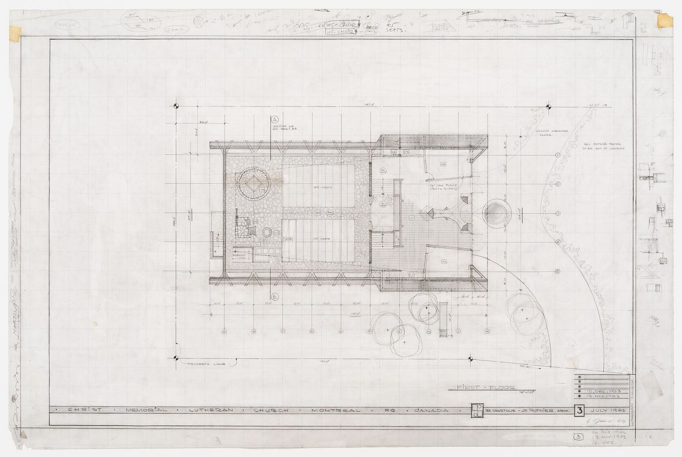 Christ Memorial Lutheran Church, Montréal, Québec: first floor plan