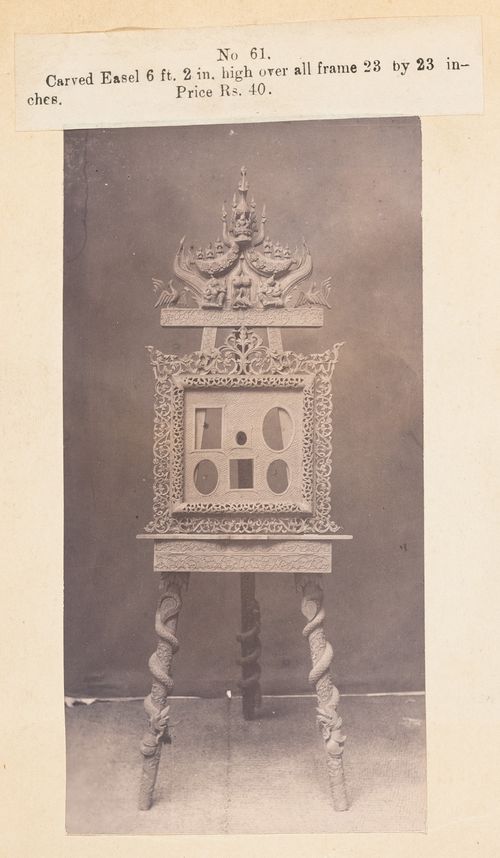 View of an easel, F. Beato Limited, C Road, Mandalay, Burma (now Myanmar)