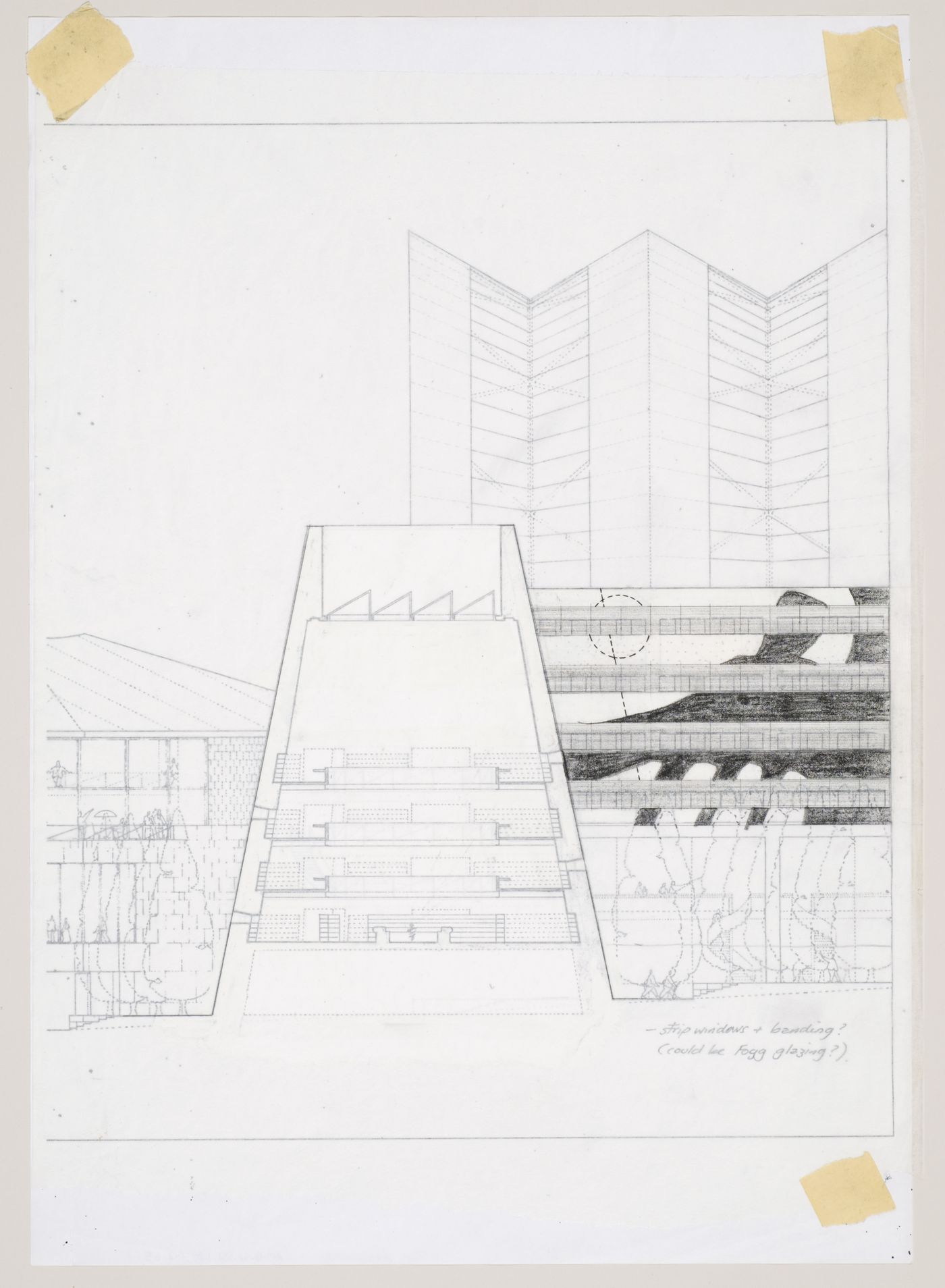 Bibliothèque de France, Paris, France: sectional elevation