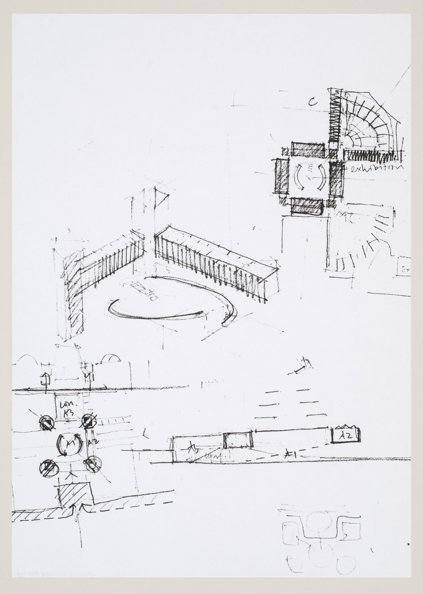 Bibliothèque de France, Paris, France: plans and axonometric