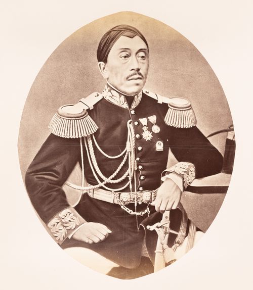 Photograph of a painted portrait of Prince Mangkunegara IV, Dutch East Indies (now Indonesia)
