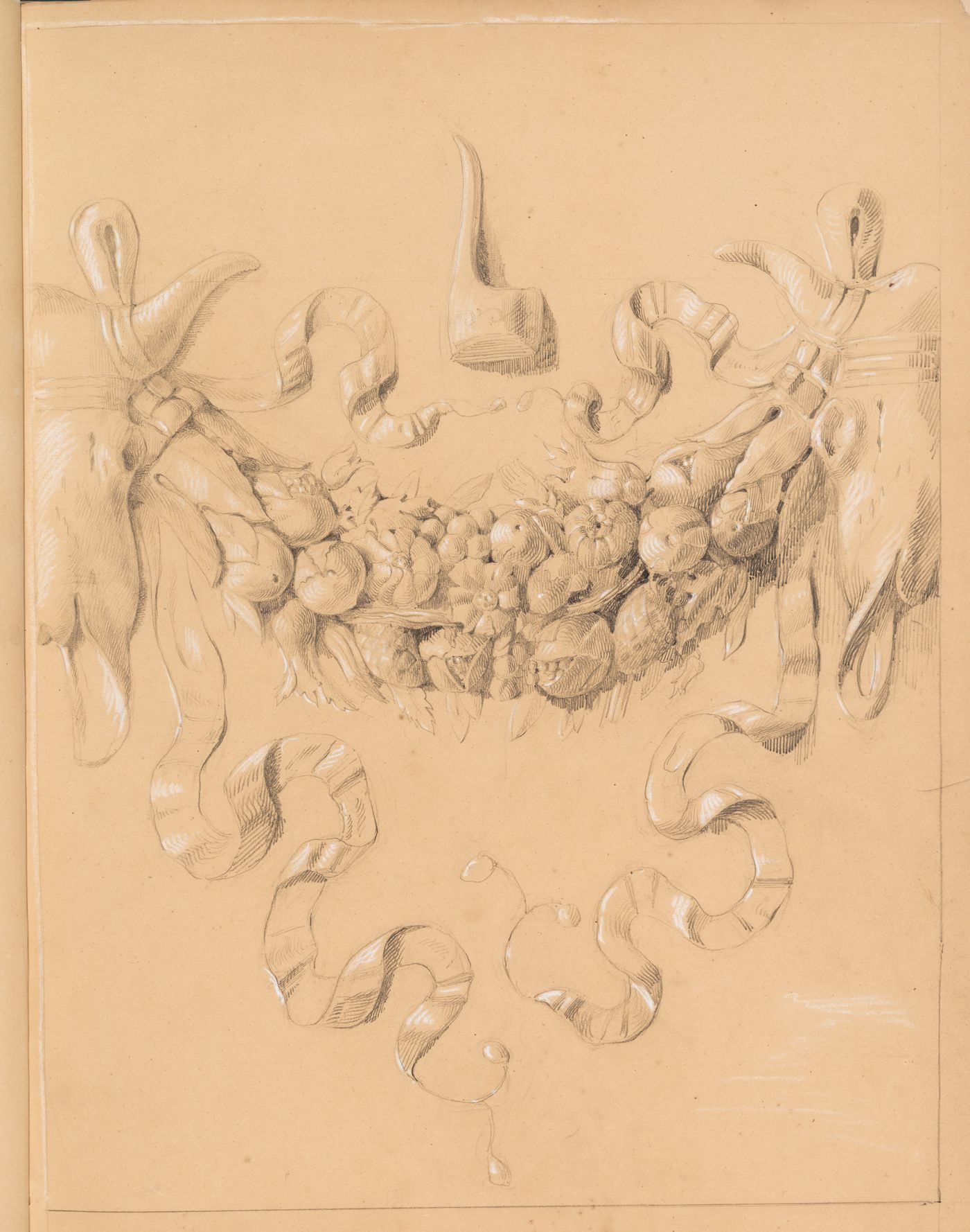Detail of a festoon with bucrania