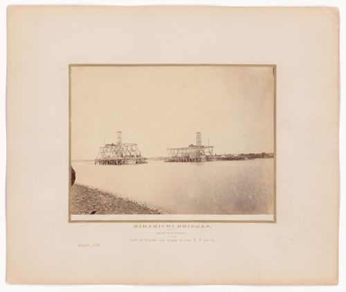 Miramichi Bridges under construction, Miramichi Bay, New Brunswick