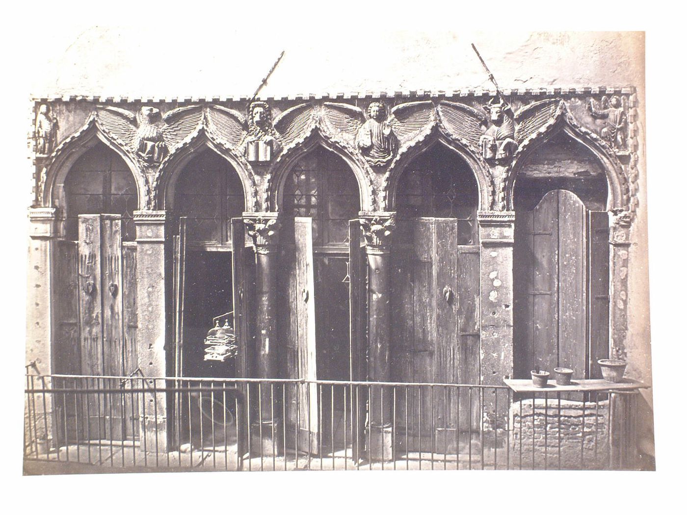 View of the Four Evangelist on a House at the Ponte del Forner, Venice, Italy