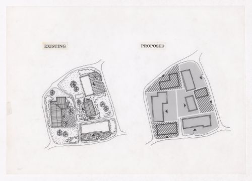 Plan showing road adjustments and proposed courtyard for the Sichuan housing project for "Housing a Billion: Village Upgrading: Jianlu, China" publication