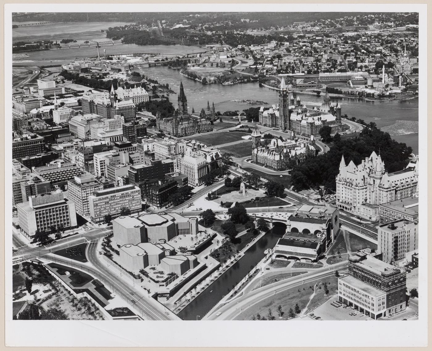 Downtown area with National Arts Centre in foreground, Ottawa, Ontario