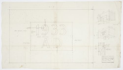 Montréal Neurological Institute, Montréal, Québec: drawing for corner stone