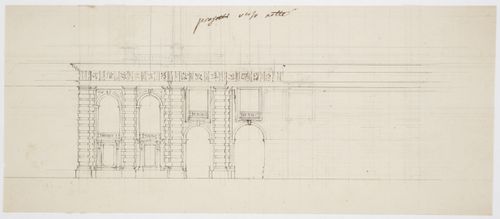 Partial elevation for Castello di Rivoli, Turin