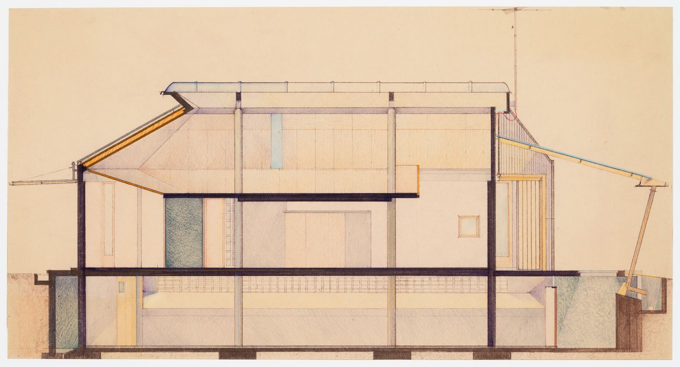 Longitudinal section for Casa Ferrario, Osmate, Italy