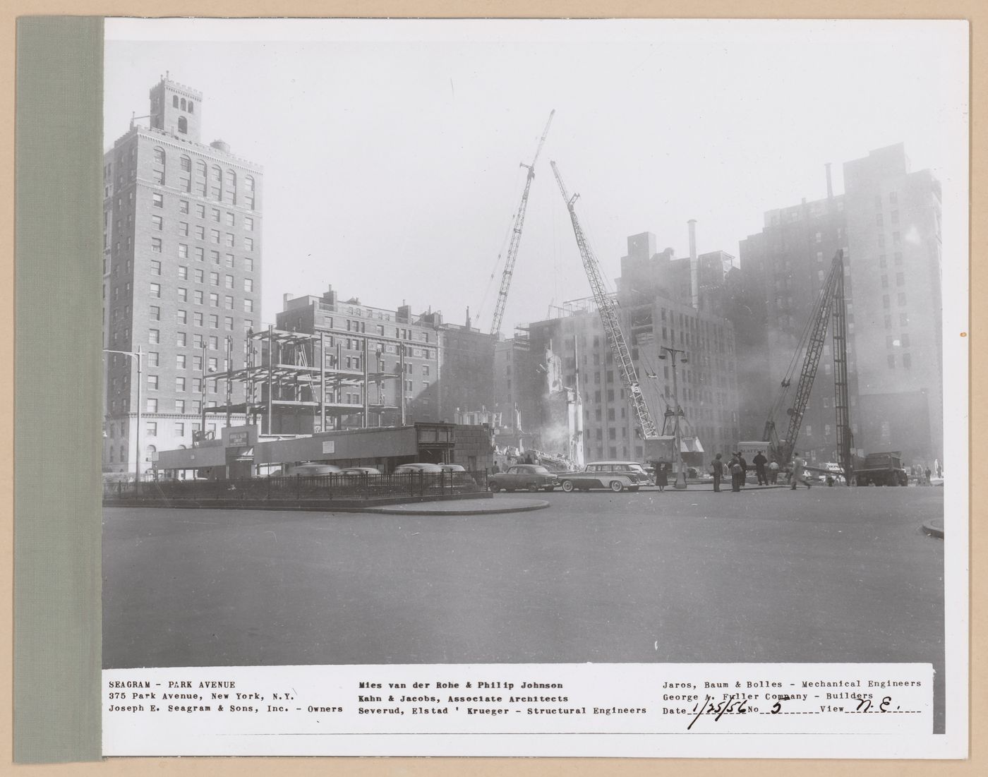 Seagram building under construction, 375 Park avenue, New York, N.Y., north-east view