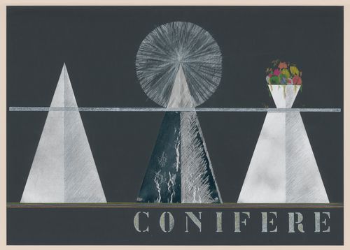 Collaged sketch for Cone table project