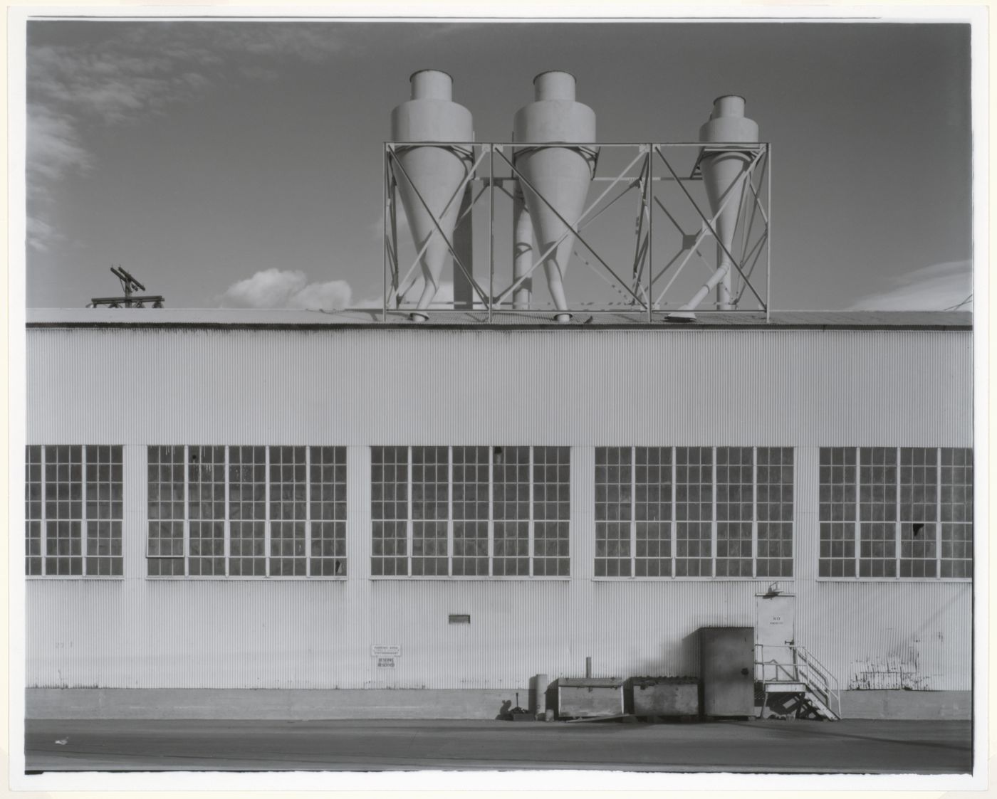 Partial view of a shed of Grain Elevator No. 2 (now demolished) showing hoppers, Port of Montréal, Québec, Canada