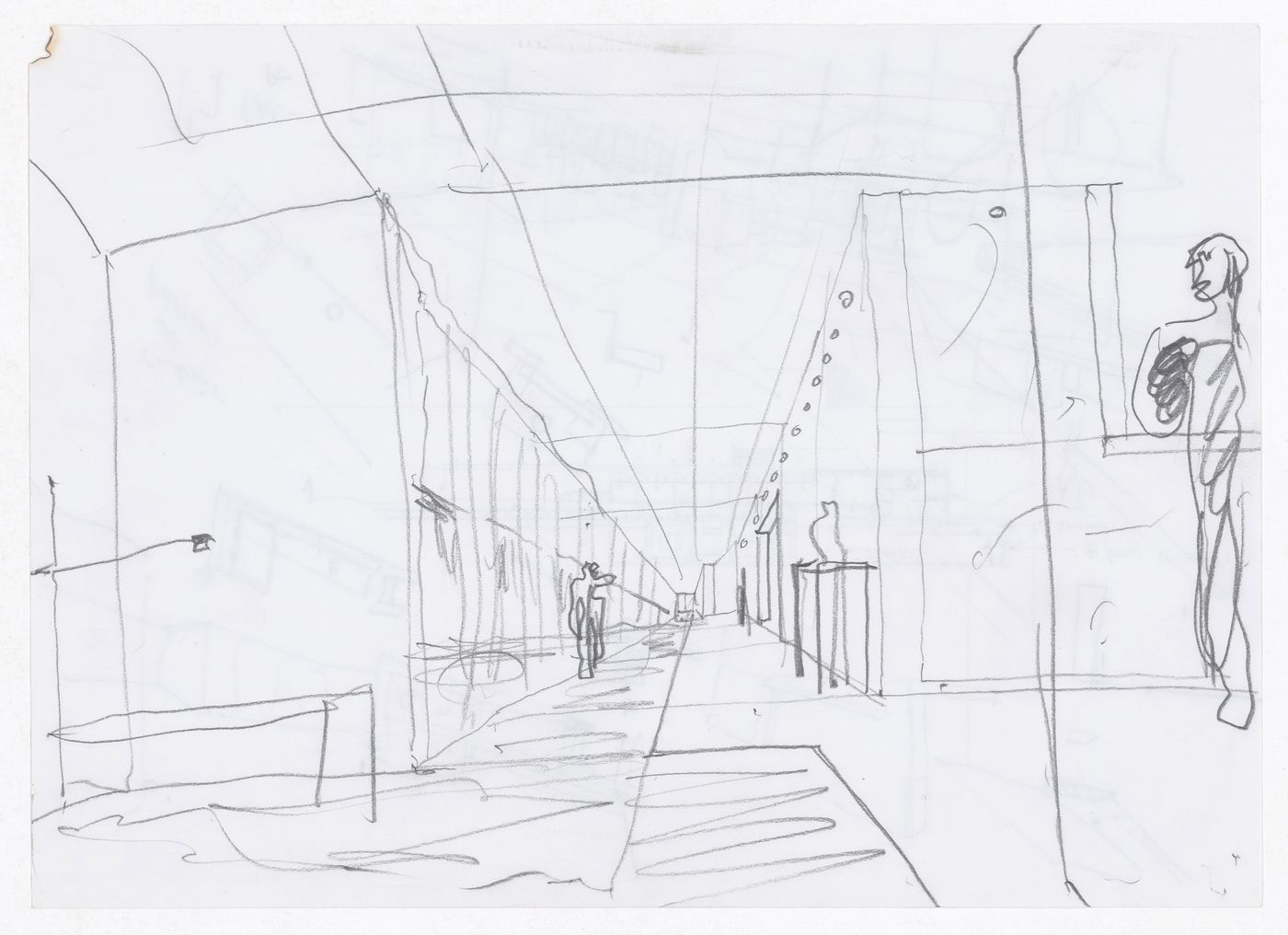 Sketch perspective for Restaurante para a Piscina de Mares, Leça da Palmeira, Portugal; verso: Sketch details, plan, and perspective for Restaurante para a Piscina de Mares, Leça da Palmeira, Portugal