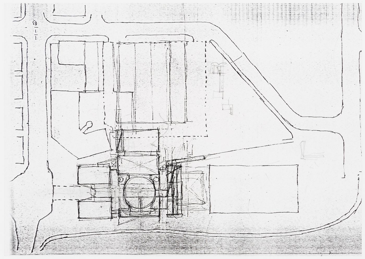 Center for Theatre Arts, Cornell University, Ithaca, New York: sketch site plan