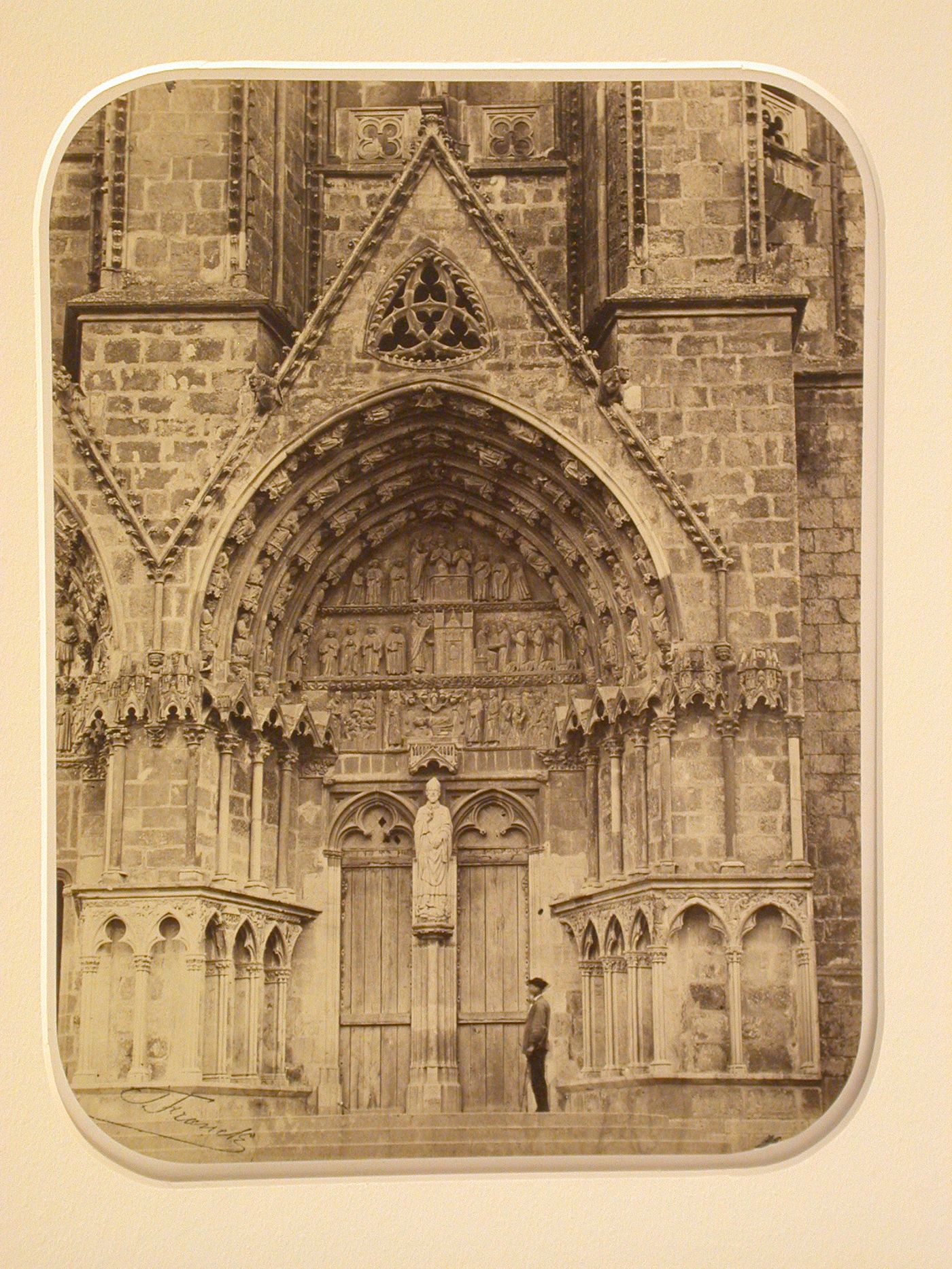 Detail of right portal, probably west façade of Bourges Cathedral, Bourges, France