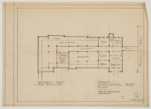 Montréal Neurological Institute, Montréal, Québec: basement plan