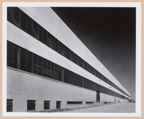 View of the east façade of the Assembly Building, Curtiss-Wright Corporation Airplane Division St. Louis Assembly Plant, Robertson, Missouri