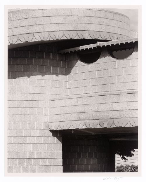 Shadowed exterior with ornamental details, from the series The David and Gladys Wright House