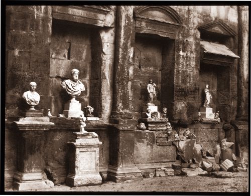 Temple of Diana, detail of interior with portrait busts and other sculpture in niches, Nîmes [?], France