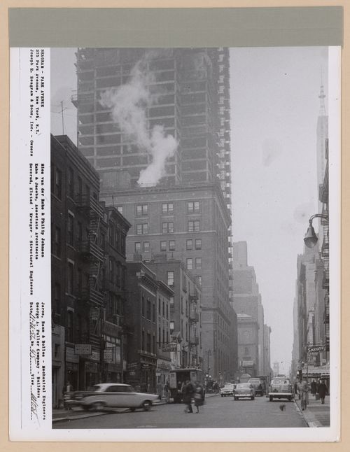 Seagram building under construction, 375 Park avenue, New York, N.Y., west view