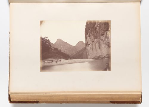 View of a river, a gorge and mountains, southern China