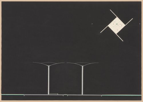 Elevation and plan for Monumento en homenaje a Alberto Williams, Buenos Aires, Argentina