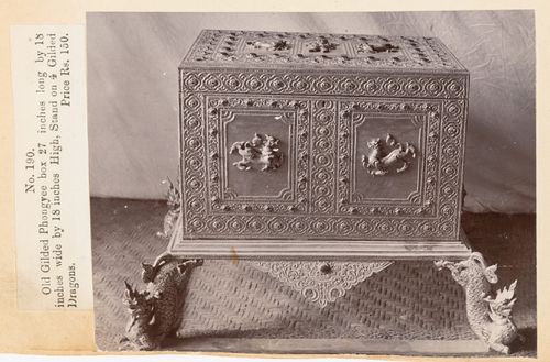 View of a box, F. Beato Limited, C Road, Mandalay, Burma (now Myanmar)