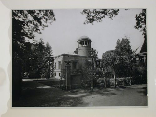 View of the Schloss Lindstedt showing the entrance gate, Potsdam, Germany