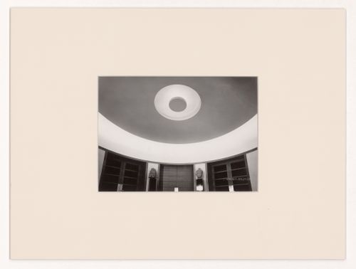 Interior view of Banque Lovenbach et Zung, showing lighting by André Salomon., rue François-Ier, 8th arrondissement, Paris, France