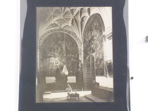 Interior view of the sacristy of the Catedral de México showing the paintings "La Asunción-Coronación de la Virgen" and "La Glorificación de San Miguel", Mexico City, Mexico