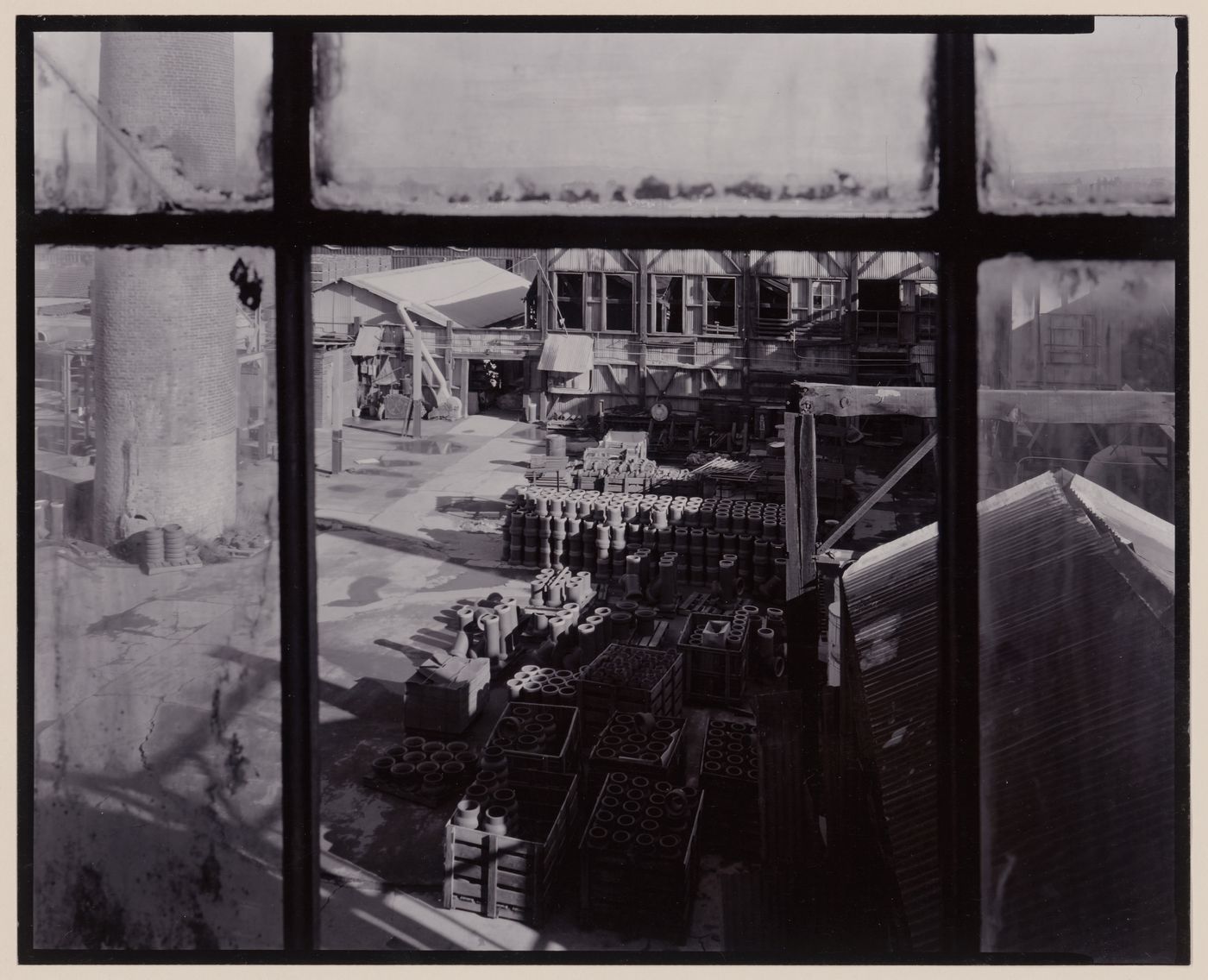 View of loading yard of terra-cotta factory, Lincoln, California