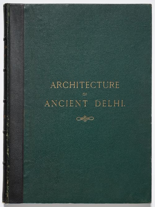 Various views of the archeological buildings and monuments, including two plans, Delhi, India