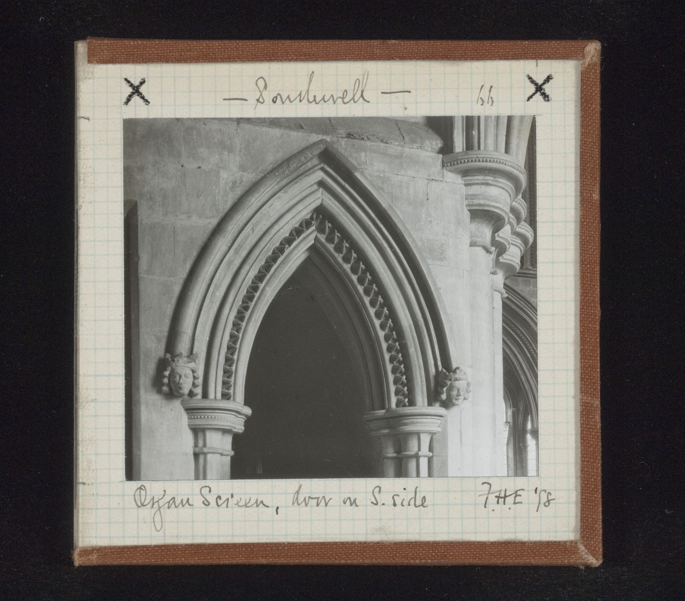View of a pointed arch, Southwell Minster, Southwell, Notthinghamshire, England