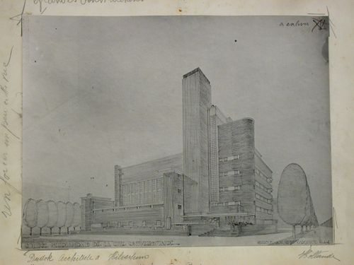 Maquette de la Cité universitaire Néerlandaise à Paris. Hollande. Dudok, architecte à Hilversum