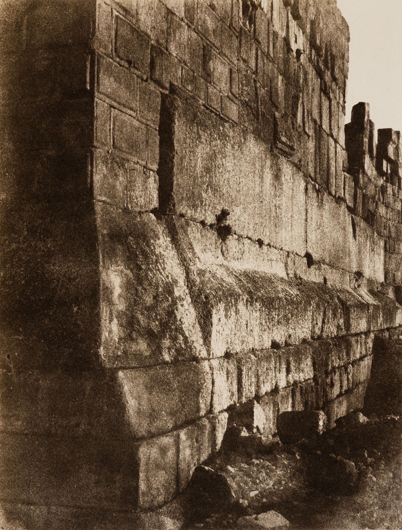 View of the foundations of the Temple of the Sun, Baalbek, Ottoman Empire (now in Lebanon)