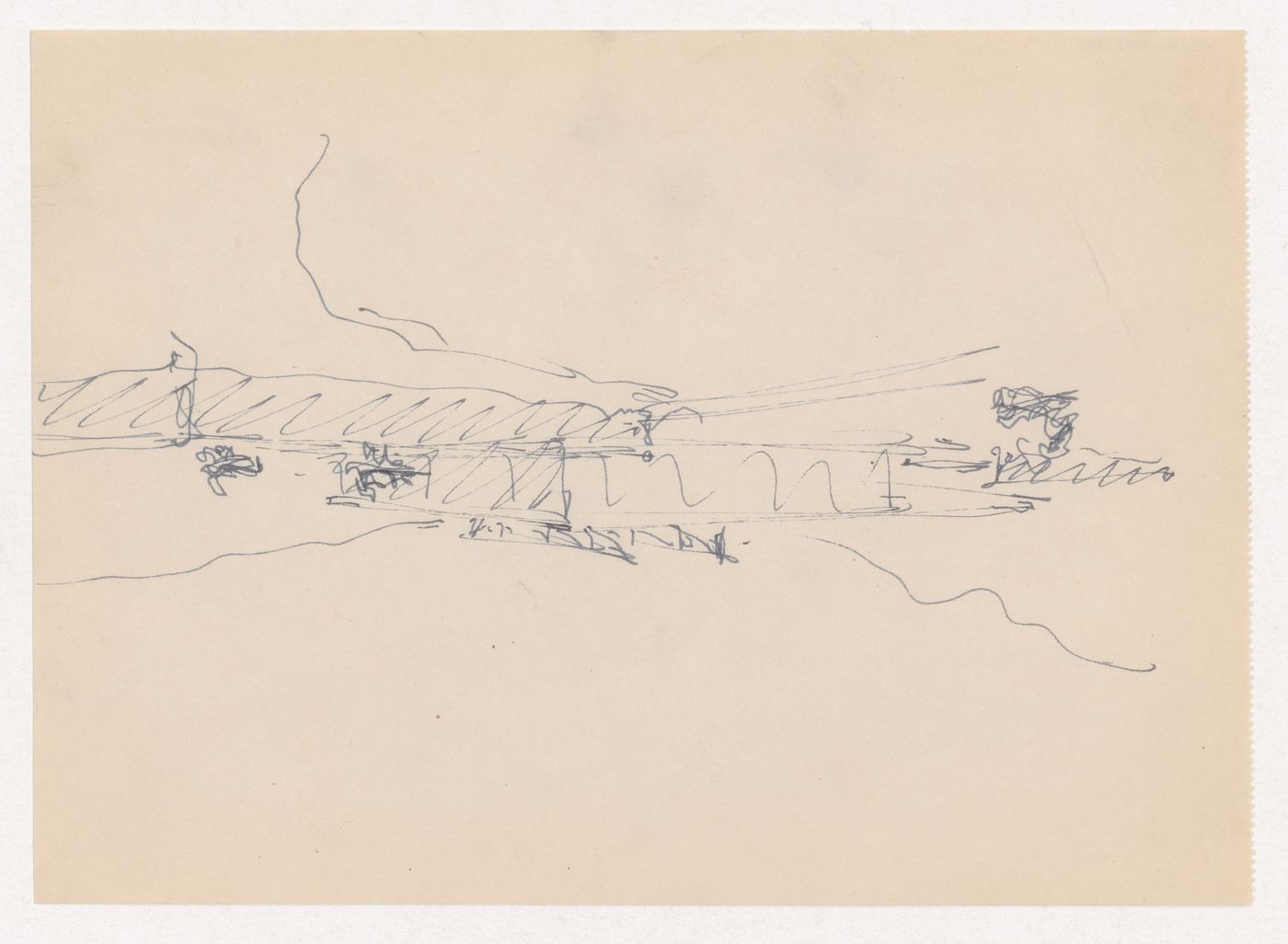 Perspective sketch for the principal elevation for Museum for a Small City