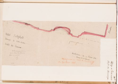 Profile for the panelling for the porte cochere, Hôtel Soltykoff