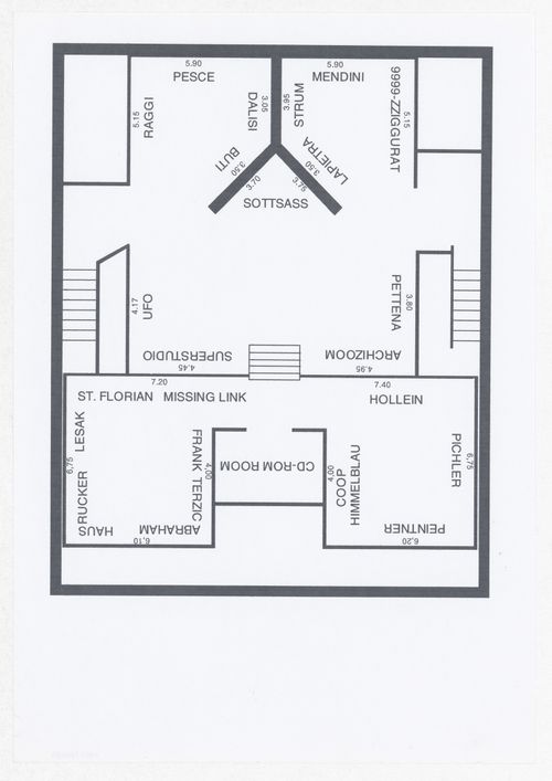 Plan for the exhibition Radicals. Architettura e Design 1960-1975