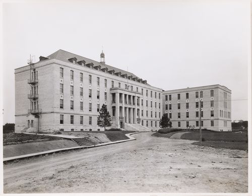 View of the principal and lateral façades of Collège Grasset, Montréal, Québec
