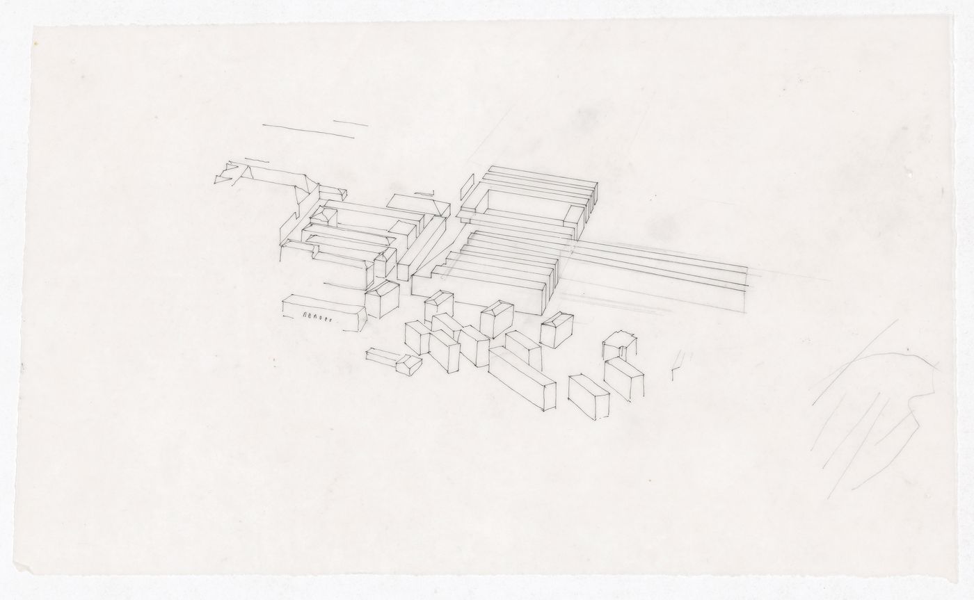 Sketch axonometric view for Recuperação da Área do Campo di Marte, Giudecca, Italy