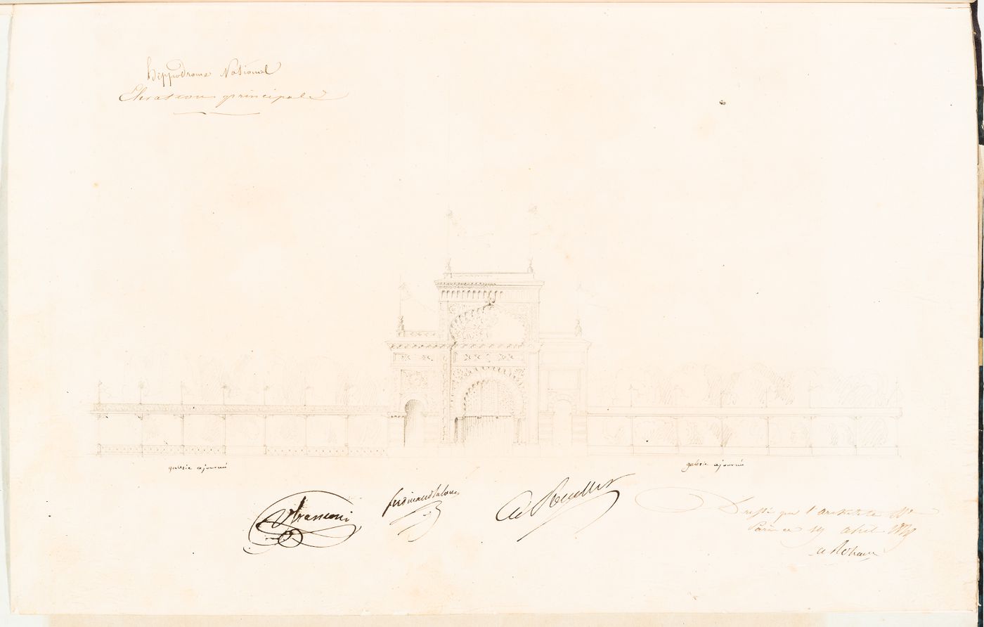 Hippodrome national, Paris: Principal elevation