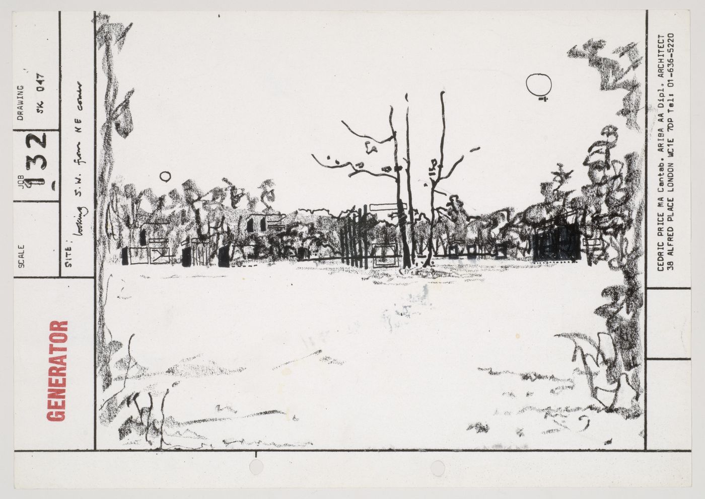 Perspective sketch of site for Generator, Yulee, Florida
