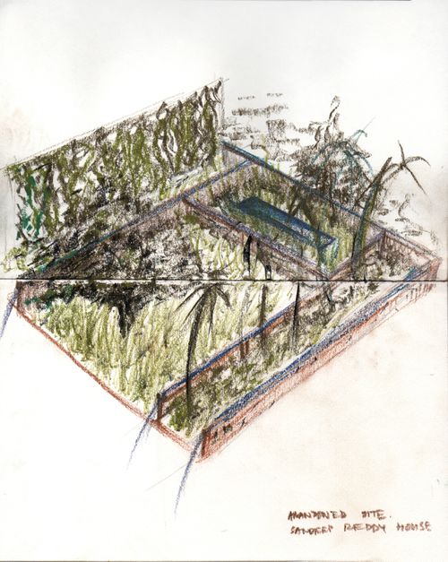 House in Chennai : sketch of vegetation and site organization