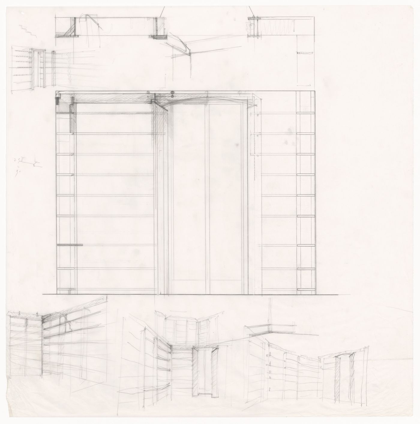 Sections and sketches for Casa De Paolini, Milan, Italy